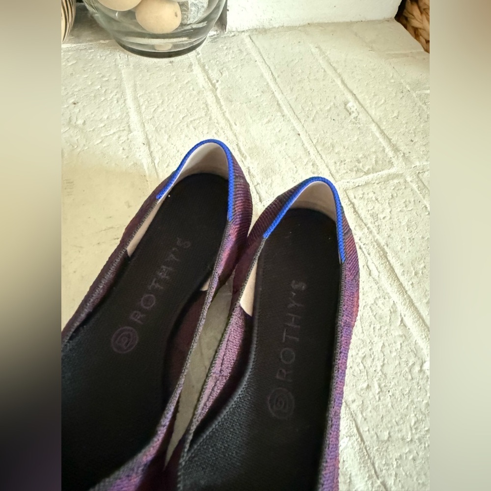 Rothys Cranberry plaid pointy toe flats sz 9.5 - Picture 5 of 8